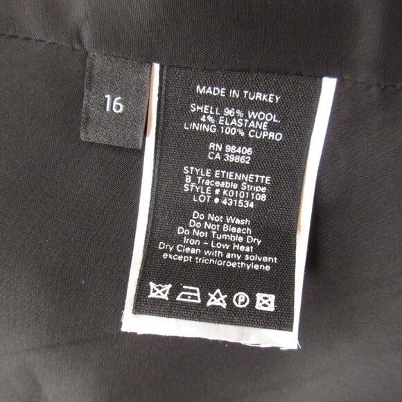 NWT Theory Etiennette in Navy Multi Stripe Traceable Wool Blazer Jacket 16 - Picture 4 of 5